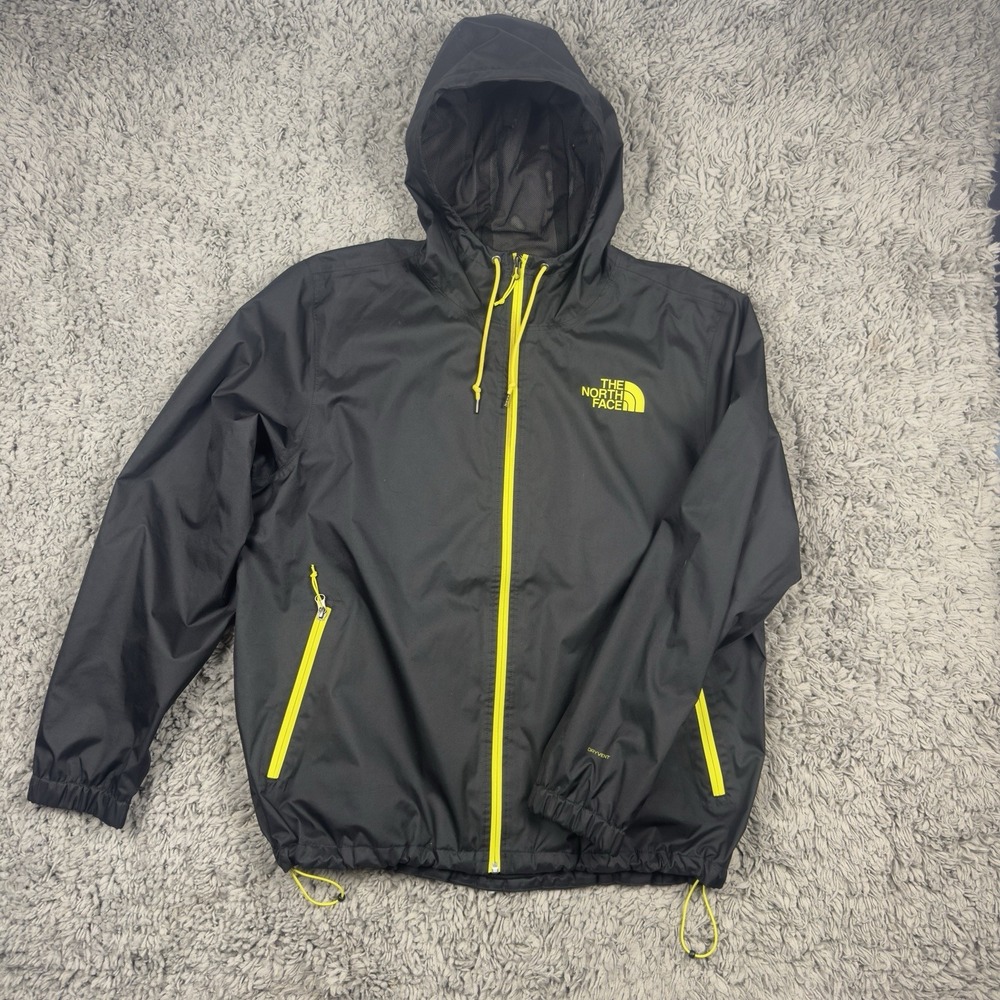Black North Face Novelty Rain Shell Relaxed Fit Jacket, Men's XL, Women's XXL